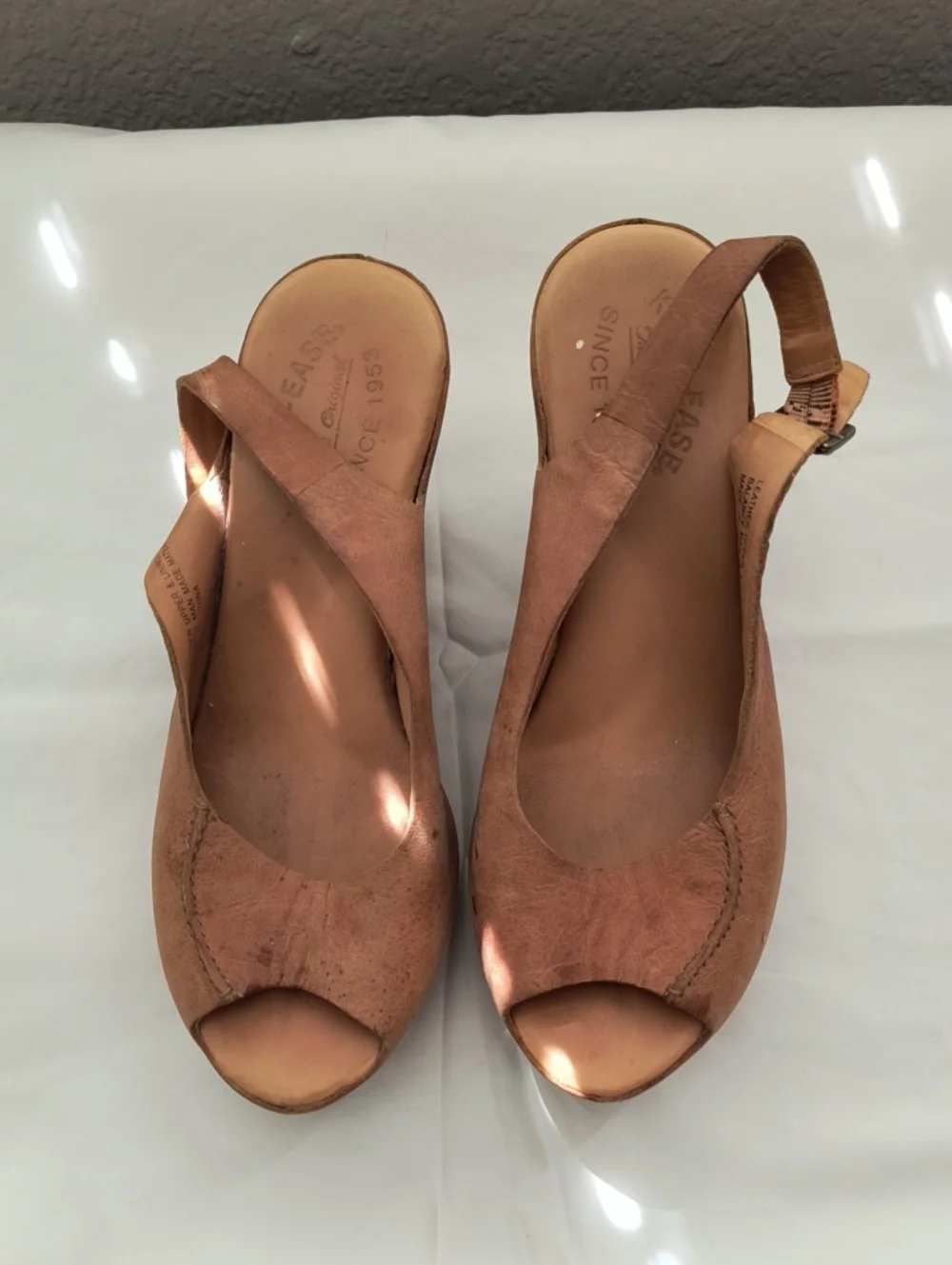 Kork-Ease Women's Open-Toe Slingback Wedge Sandals in Brown